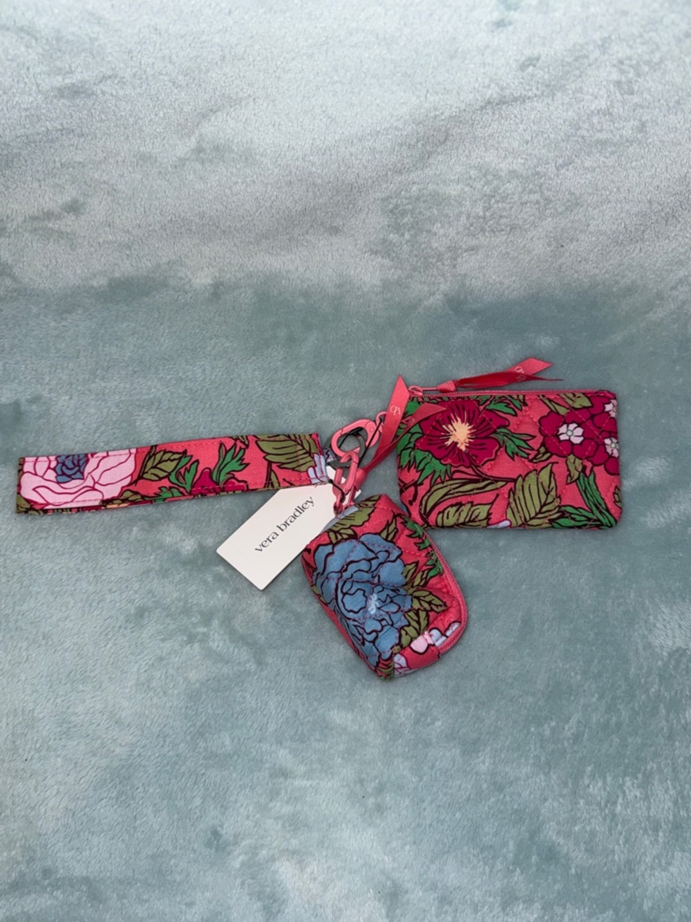 Vera Bradley Hot Pink Floral Wristlet Trio